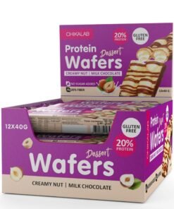 Chikalab Protein Wafers Dessert Milk Chocolate with Creamy Hazelnut Filling 12x40g