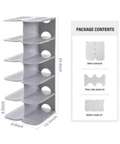 fashionhome Multi Tiers Adjustable Plastic Shoe Rack Shoes Organizer - Image 3