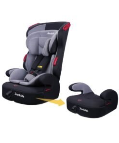 Jovikids Tammy Car Seat With 3 Point Seat Belt (Group 1/2/3, 9M-12Y), Covertable Highback Booster Seat for Kids, Adjustable Headrest and Width, Convenient for Everyday Use and Travel, ECE R44, Grey