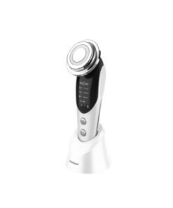 porodo 7-in-1 LED Microcurrent Facial Massager with 3 Intensity Levels / Up to 70 Minutes Working Time / 10000RPM Vibration Frequency / USB-C Charging Port / Red, Blue, Orange & Color-Mix LED Light Colors / 3W Rated Power - White