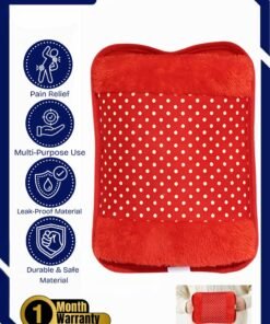 Prime by javaudan Electric Hot Water Bag Rechargeable Heating Bag with Fleece Cover for Cramps, Neck, Shoulders Pain Relief Bag for Hot Therapy Hand & Feet Warmer