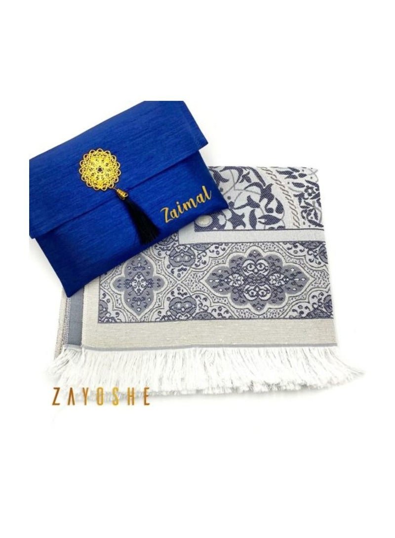 ZAYOSHE Prayer Rug with Pouch - Navy Blue