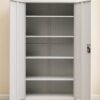 MAF furniture MAF Steel Storage Cabinet, Metal Office Filing Cabinet with Key Lock, 4 Adjustable Shelves, Grey