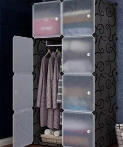 Storage Organizer Cabinet nCloset Storage Shelves Plastic Storage cabinets cubes Shelving for Bedroom, Living Room, Office Portable Closet Clothes Storage. (8 cube black)