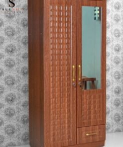 SULSHA 2 Door Wooden Wardrobe Cabinet Cupboard Engineered Wood Perfect Modern Stylish Heavy Duty With Mirror