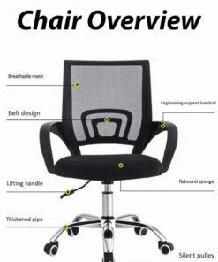 Toshionics Premium Mesh Office Staff Chair Height Adjustable Ergonomic Desk Chair Design Breathable Lumbar Support Backrest 360 Degree Tilt Mechanism Elevate Your Workspace Comfort Work Chair Ideal for Home Office