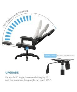 Ergonomic Office Chair, Height and Backrest Adjustable Desk Chair with Lumbar Support and Footrest for Work, Study and Gaming, Swivel Computer Chair for Home Office (Z1-Black) - Image 5