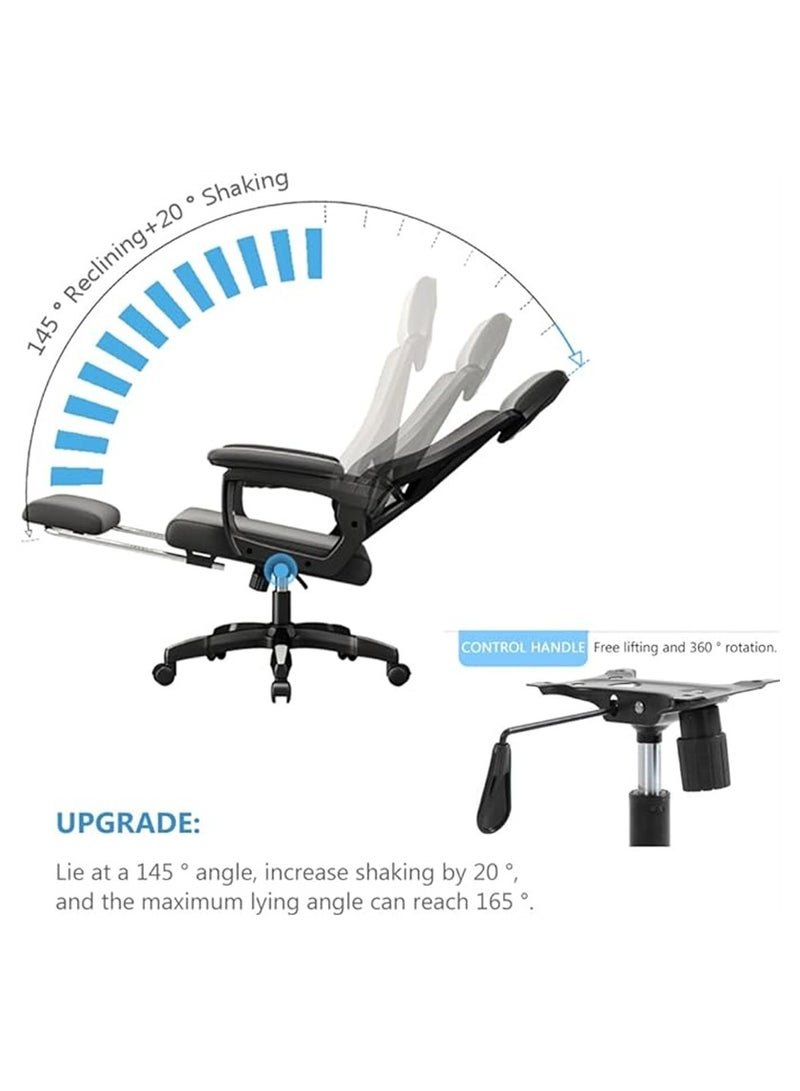 Ergonomic Office Chair, Height and Backrest Adjustable Desk Chair with Lumbar Support and Footrest for Work, Study and Gaming, Swivel Computer Chair for Home Office (Z1-Black) - Image 5