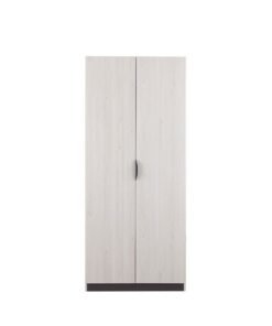 DANUBE HOME Pletora 2 Door Wardrobe With Mirror Inside Sturdy Closet Clothes Storage Cupboard Modern Design Space Saving Swing Door Cabinet For Bedroom L91.6Xw59.5Xh216Cm - Grey Oak