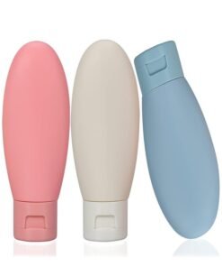 TIXDREEM 3 Pcs Travel Bottles Set,60ML Travel Bottles & Containers,Small Mini Empty Plastic Squeeze Bottles for Travel Toiletries,Shampoo and Conditioner with Storage Bag