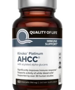 Quality of Life Kinoko Platinum AHCC 60 Veggie Capsules – Advanced Immune Support Formula – Mushroom Mycelia Extract with Alpha-Glucans – Gluten-Free & Vegetarian