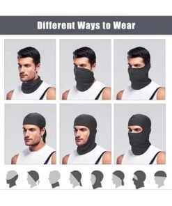 PYC 2Pcs Balaclava Face Mask UV Protection Ice Silk for Men Women Sun Hood Cycling, Climing, Running (Black+Grey) - Image 5