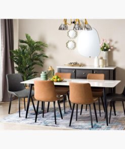 Finland 6-Seater Dining Table with 6 Marwell Dinin...