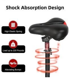 Motim Adjustable Electric Scooter Seat for M365/1S/Lite/Pro, Shock Absorption Foam Cushion, Foldable No-punch Saddle with Dual Shock Absorbers - Image 4