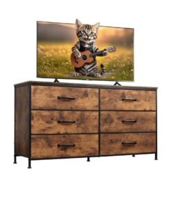 NKX Dressing Storage  Model with Electric 6 Drawers For Home inside Room 51.2" inch Brown Color