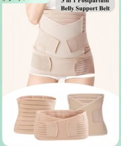 HALAMODO 3 in 1 Postpartum Belly Support Recovery Belly/Waist/Pelvis Belt C Section Postpartum Belly Wrap Band Corset Waist Trainer