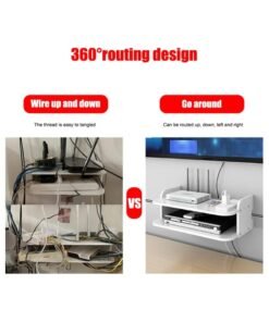 TPGP Router Storage Box - Wall Mounted TV Shelf, Multimedia Storage Shelf, WiFi Storage Rack for TV Components, Cable Boxes, Routers, Remotes, Game Consoles - Image 4