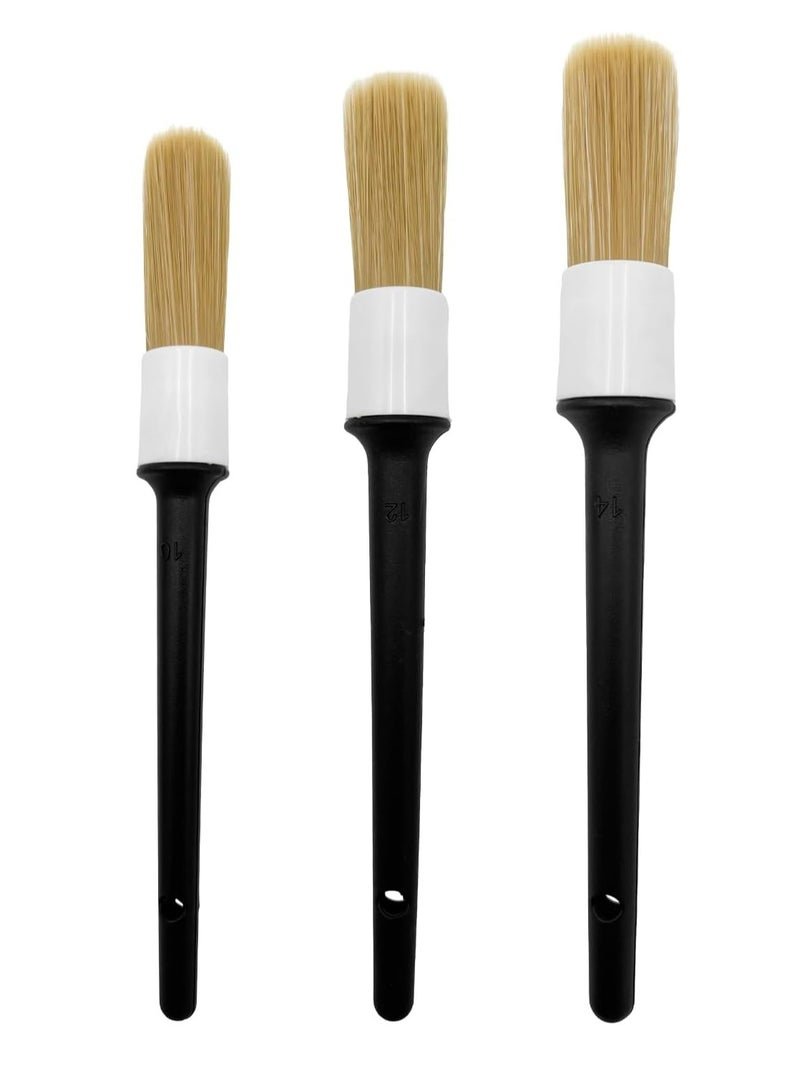 Oasisgalore 3PCS Car Auto Detailing Brush Set,Car Cleaner Brush Set for Interior Exterior, Wheels, Tires,Seats