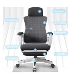 Ergonomic Office Chair, Height and Backrest Adjustable Desk Chair with Lumbar Support and Footrest for Work, Study and Gaming, Swivel Computer Chair for Home Office (Z1-Black) - Image 4