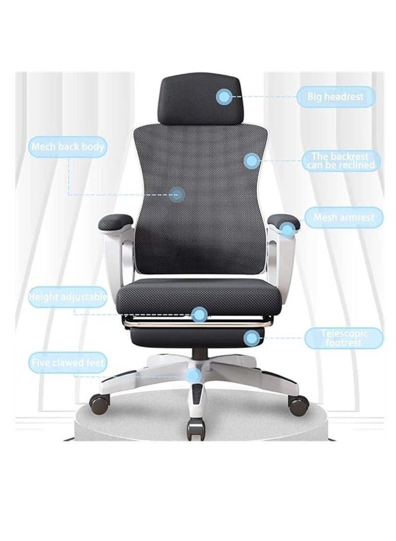 Ergonomic Office Chair, Height and Backrest Adjustable Desk Chair with Lumbar Support and Footrest for Work, Study and Gaming, Swivel Computer Chair for Home Office (Z1-Black) - Image 4