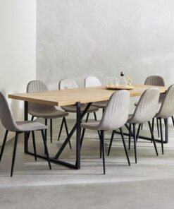 Indus 8-Seater Dining Table with 8 Finland Dining ...
