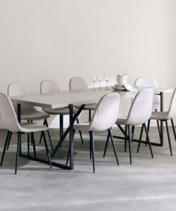 Indus 8-Seater Dining Table with 8 Finland Dining ...