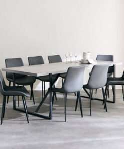 Indus 8-Seater Dining Table with 8 Marwell Dining ...
