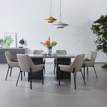 Winchester 6-Seater Dining Table with Chairs and S...