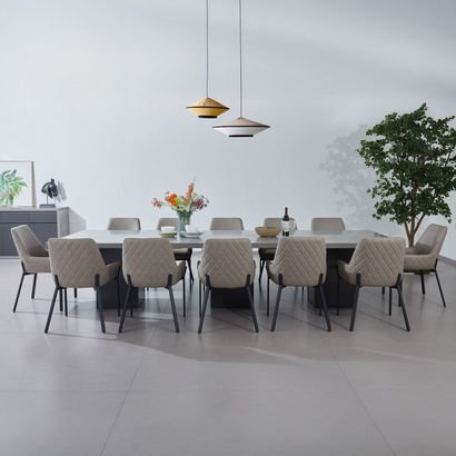 Winchester 12-Seater XL Dining Table with Chairs a...