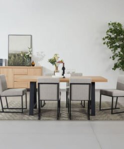 Iris 6-Seater A-Shaped Modular Dining Set with Sid...