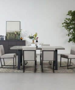 Iris 6-Seater A-Shaped Modular Dining Set with Sid...