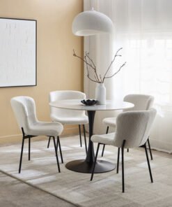 Elvis Chin 4-Seater Sintered Stone Round Dining Se...
