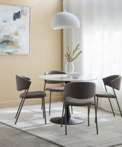 Elvis Allora 4-Seater Sintered Stone Round Dining ...
