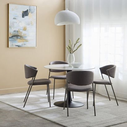 Elvis Allora 4-Seater Sintered Stone Round Dining ...