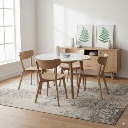 Scandi Luma 4-Seater Round Dining Set