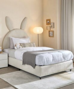 Ivory Hopper Upholstered Single Bed - 90x200 cm