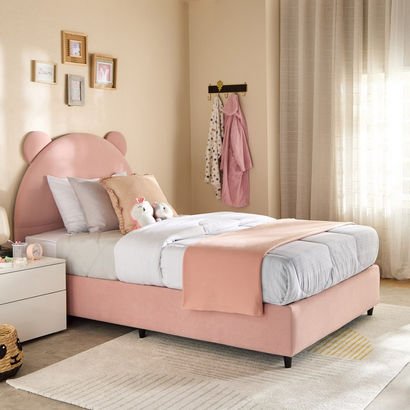 Ivory Clara Upholstered Single Bed - 90x200 cm