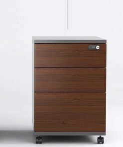 keke Household Mobile Storage cabinet File Cabinet With lock Wooden Brown & Grey 48*40*56