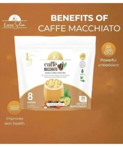 Luxe Slim Caffè Macchiato Coffee – Arabica Blend with Collagen, L-Carnitine & Guarana – 8 Sachets
