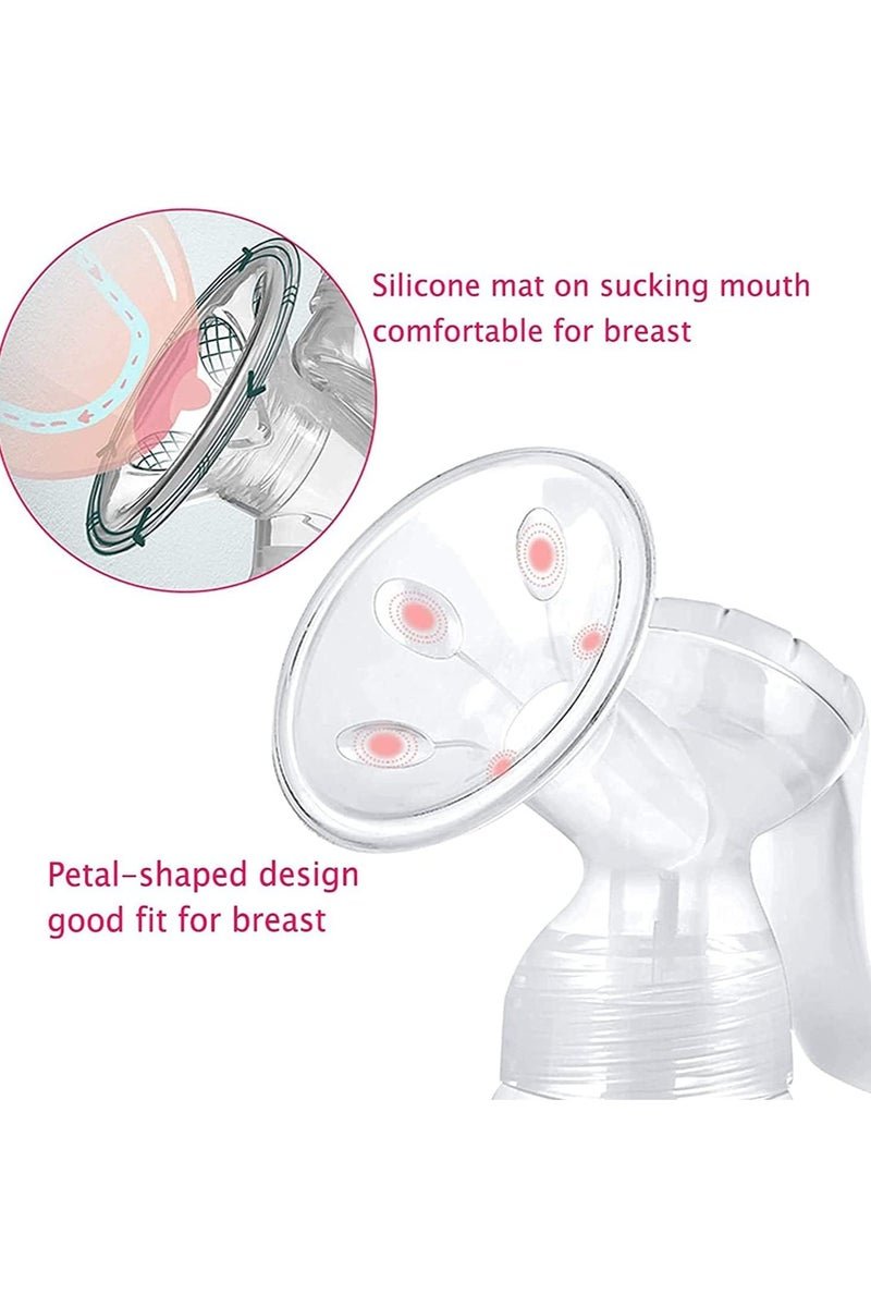 Flushrenic Manual Breast Pump, Silicone Hand Pump for Breastfeeding, Small Portable Manual Breast Milk Catcher, Baby Feeding Pumps & Accessories, White, Mothers Day Gifts, Travel Portable Breast Pump - Image 2