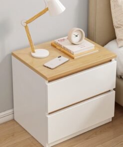 Alternative view of Sharpdo Nightstands Simple Modern Bedroom Bedside Table Solid Wood Minimalist Multi-function Light Luxury Style Bedside Storage Small Cabinet Bedside Table with Drawer