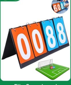 FAYET 4-Digit Portable Tabletop Flip Scoreboard ， Double-Sided Manual Score Keeper for Indoor & Outdoor Sports