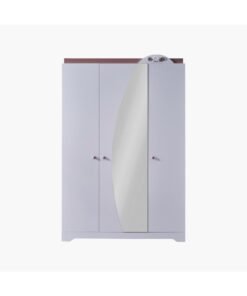Home Box Bade 3-Door Wardrobe with Mirror 51.8 x 191.2 x 132.6 cm