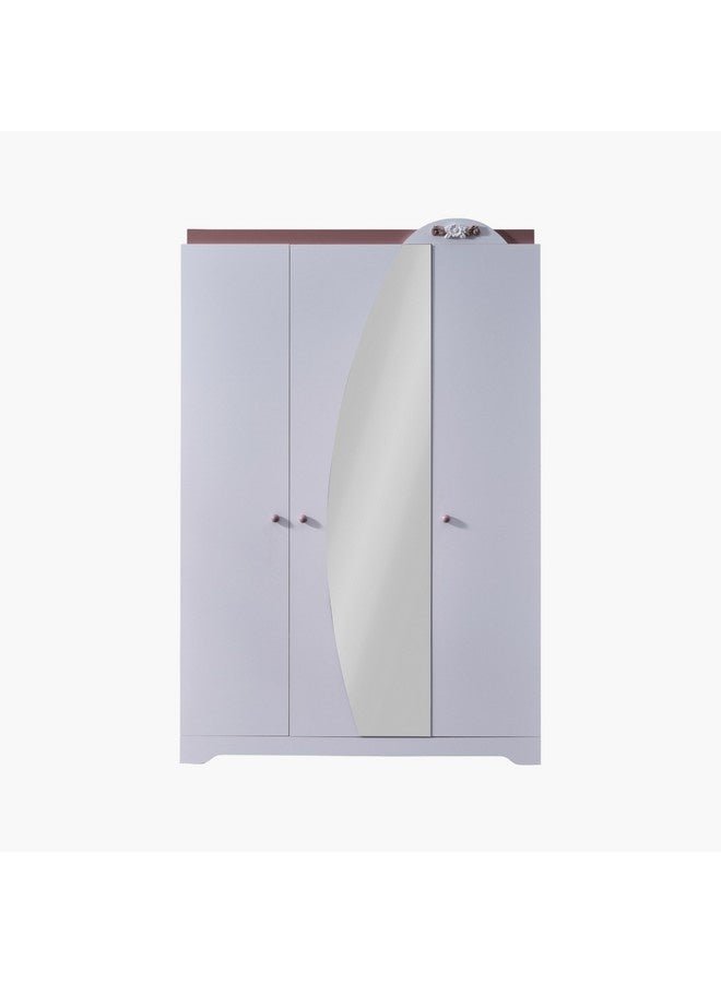 Home Box Bade 3-Door Wardrobe with Mirror 51.8 x 191.2 x 132.6 cm
