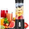 XVersion Portable Blender 500ML, Smoothie Blender, Portable Juicer Blender Smoothie Maker, Mini blender, High Speed 6-Blades for Office,Gym,Outdoor,Home,Travel,Baby Food Blender - Black