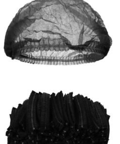 Mazko 100- Piece Bouffant-Hairnet Cap -  Black Disposable for Cosmetics, Beauty, Kitchen, Cooking, Home Industries, Hospital, Surgery.
