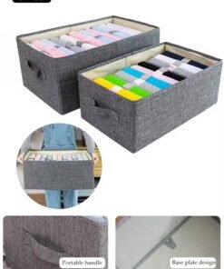 DUNISO 3 Pcs Wardrobe Clothes Organizer,Multifunctional Foldable Storage Box, with Sturdy Handles, Washable，Moisture and Mold Prevention,for Storing Shirts, T Shirts, Socks, Underwear, Documents