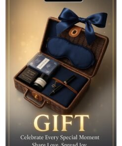ARNOTEC Luxury Men’s Gift Set – Retro Rattan Basket with Blue Notebook, Vintage Pen, Thai Handmade Soap, Aromatherapy Wax, Towel & Satin Eye Mask, Elegant Gift for Wedding, Birthday, Anniversary, Christmas, Father’s Day & Business Occasions