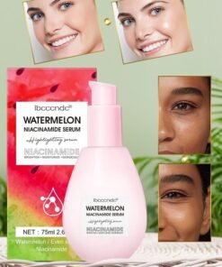 ibcccndc 75ML Watermelon Niacinamide Serum Hyaluronic Facial Serum Brighten with Glycerin and Vitamin E Priming Liquid Highlighter Multi Purpose Lightweight Face Makeup Primer Moisturizing Watermelon Serum