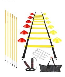 DUNISO Agility Ladder,Agility Training Equipment With Storage Bag,Soccer Speed Ladder,Football Footwork Ladder,Workout Ladder for Kid Adult for Soccer, Speed, Football, Exercise Training, Foldable and Tangle-Free (6M)